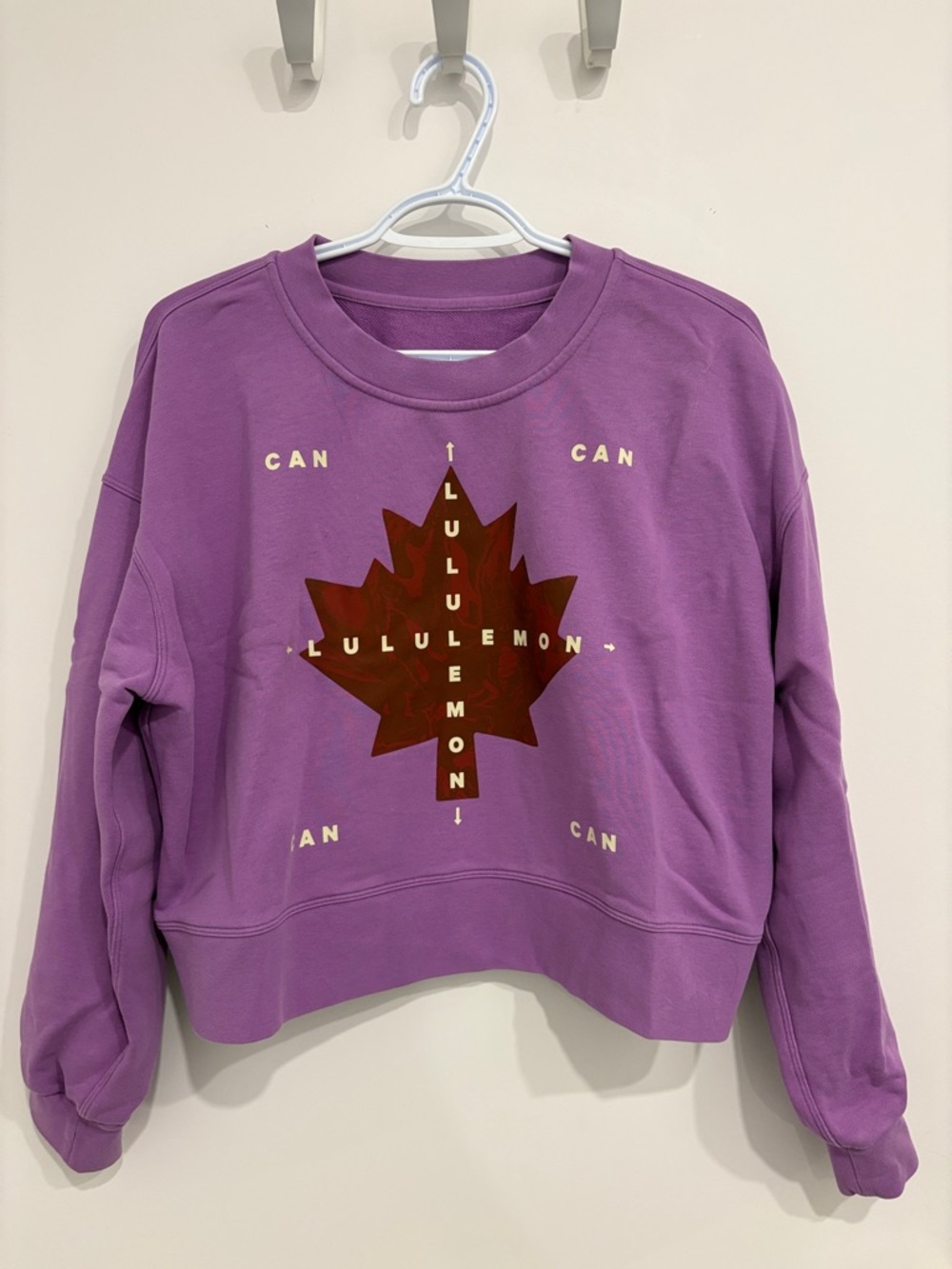 lululemon athletica Team Canada Perfectly Cropped Purple Crewneck